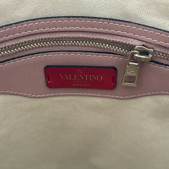 VALENTINO GARAVANI Love Stud Calfskin Leather Tote Pink - Picture 15 of 15
